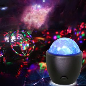 LED USB Mini Voice Activated Crystal Magic Ball Led Stage Disco Ball Projector Party Lights Flash DJ Lights for Home KTV Bar Car