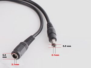 DC12V Power Extension Cable 2.1*5.5mm Connector Male To Female For CCTV Security Camera Black Color 16.5Feet 5M 10m power cable Rated hot