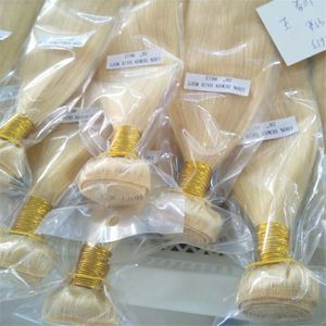 Virgin Human Hair Extensions Tressen Blonde Farbe 613 Peruanisches Indisches Mongolisches Kambodschanisches Haar Bundles Kostenloser DHL