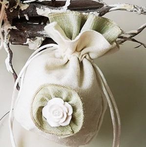 Poşet çanta hediye şeker kılıfı pamuk çanta küçük kalınlaşmış sevimli çiçek düğme süsler takı aksesuarları depolama