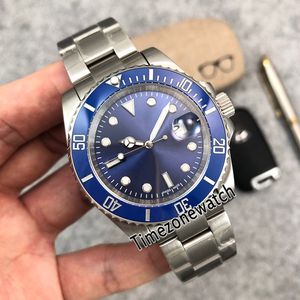 Cheap New Big Data 116.610 116610LN Mens Watch azul Ceramic Bezel Azul Dial pulseira de aço inoxidável Sapphire Relógios Timezonewatch X-E240