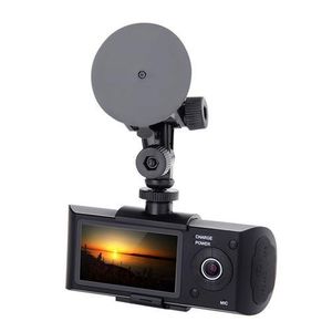 X3000K 720P 140 derece görüş açılı Lens Ön Ve Arka Çift Kameralar 2.7inch Araç Kamera Dashcam Araç DVR R300 ile GPS