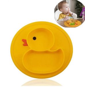Table Mat Baby Duck Dishes Silicone Plate Suction Tray Antislip Mini Mat Children Kids Meal Fruits Tray Todder Placemat