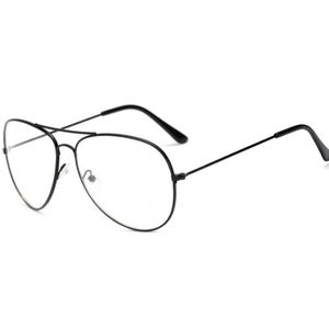 Klasik pilot güneş gözlüğü çerçeve moda dekoratif gözlük ile açık lensler vintage gözlük toptan dükkan