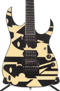 1997 JPM100 P3 John Petrucci İmza Picasso Krem Elektro Gitar Floyd Gül Tremolo Kilitleme Somun, Siyah Donanım