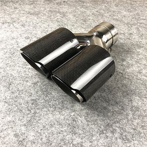 A Piece Real Carbon fiber Exhausts pipe Fit for all cars Y style Glossy Black Mufffler Tip Auto Parts