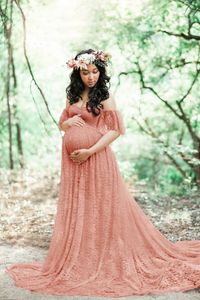 Novos vestidos de rendas de maternidade para fotografar vestido grávido fotografia adereços