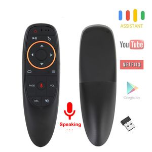 G10 Voice Air Mouse com USB 2.4GHz Wireless 6 Axis Gyroscope Microphone IR Remote Control For Android tv Box, Laptop, PC