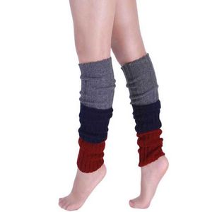 Kontrast Renk Boot Bacak Isıtıcıları Çorap Kış Sıcak İnce Diz Çorap Kadınlar İçin Çoraplar Çocuk Moda