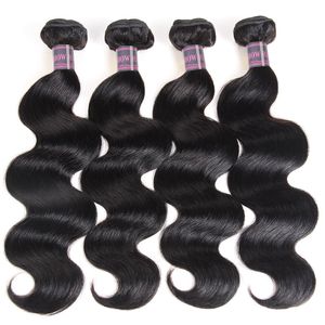 Ishow 4 pçs / lote brasileiro extensões de cabelo virgens corporal wave cabelo tecer atacado cabelo humano pacotes de cabelo madeiras para as mulheres todas as idades cor natural preta