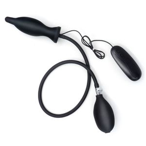 Inflável Plug Anal Com 10 Speed ​​vibrador para mulher ponto G Estimulador Men Prostate Massager Anal Dilator Butt Plug Sex Toys J2245