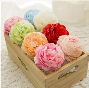 8 cm Artificial Rose Silk Peônia Heads Flower Acessórios de Parede DIY Loja de Simulação de Janela Flores Falso Decoração de Casamento100pcs / loGB221