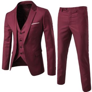 Herrenanzug Business Formal Freizeitkleid Slim Fit Weste Dreiteiliger Bräutigam Hochzeitsanzug Zweiteiliges Set S-6XL