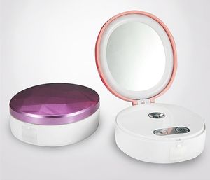 DHL бесплатно Nano Mist опрыскиватель на лицевой стороной светодиодный макияж зеркало портативный USB Power Bank Mini увлажняющий лицо