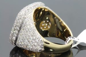 Solitaire yüzüğü sıcak satan yeni 18 k altın tam elmas erkek yüzüğü Avrupa ve Amerikan renk mikro kakma kadın yüzüğü toptan boyutu 612