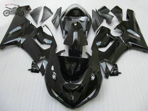 Passen Sie das Verkleidungsset für Kawasaki Ninja ZX6R 2005 2006 ZX-6R 636 05 06 ZX636 aus glänzend schwarzem ABS-Kunststoff für den Straßenrennsport an