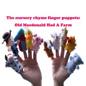Cartoon Farm Animals Farmer Finger Puppet, Old Macdonald aveva una fattoria, peluche per la prima educazione, interazione genitore-figlio, regalo di Natale per bambini,2-1