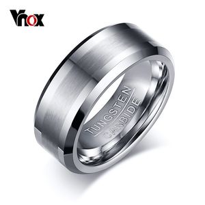 VNOX Klasik 100% Tungsten Karbür Yüzük Erkekler için Düğün Takı Hayır Pas Dropshipping T190624