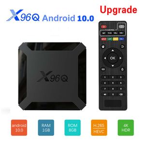 X96Q Android 10 Quad Núcleo Caixa de TV inteligente Allwinner H313 Media Player Rede 4K Set Top Receiver