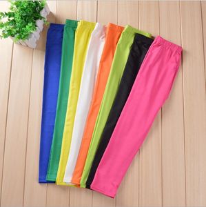 Girls Leggings Kids Milk Fiber Solid Tights Candy Color Stretch Pants Children Stretch Skinny Trousers Fashion Pants Baby Clothing YP532