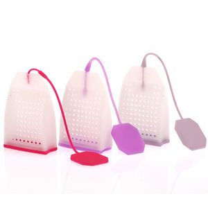 Beutelförmige Tee-Ei Taschen Stil Silikon Gewürze Sieb Kräutergewürzfilter Diffusor Küche Zuhause Abnehmen Infuser DBC BH3516