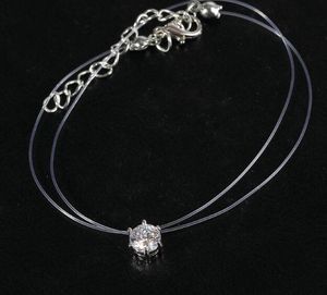 Прозрачная рыболовная линия CZ CZ Chokers Ожерелье для женщин Девушки Элегантные свадебные Ожерелья Кристалл Шарм Очаровательные колье Приятные подарки