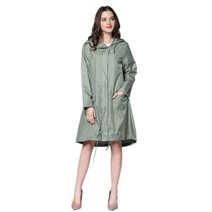 Uzun Yağmurluk Kadınlar Su geçirmez Windproof Hood Bayanlar İnce Yağmur Coat Pançolar Ceketler Kadın Chubasqueros Mujer Capa De Chuva