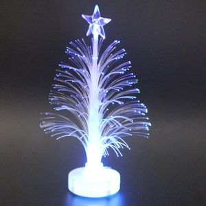 A fibra óptica colorida levou a árvore de Natal da luz da luz com a batalha da bateria da estrela superior