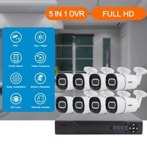 4/8-канальный 2 / 5MP Аудио запись DVR камера безопасности системы Kit AHD камеры ИК Открытый водонепроницаемый CCTV системы видеонаблюдения DVR Set