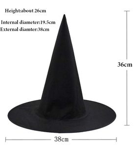 Ucuz Cadılar Bayramı Kostüm Partisi Kara Cadı Şapka Promosyon Çocuk Çocuk Yetişkin Oxford Kostüm Partisi Dikmeler Cap Toptan DHL SERBEST Soğuk