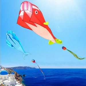 New Cute Огромный Открытый Fun Спорт Single Software Line Дельфин Кит Kite Flying High Quality Gift Drop Shipping