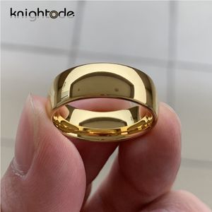 Classic Gold Color Wedding Ring Tungsten Carbide Rings Women Men Engagement Ring Gift Jewelry Dome Polished Band Free Engraving