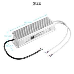 Freeshipping LED Трансформатор 150W 60W Драйвер 220В 12В питания IP67 водонепроницаемый Светодиодный источник питания 5A светодиодные для наружного света