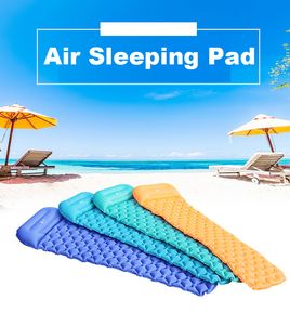 Ultralight Air Sleeping Bed Inflatable Camping Mat with Pillow Beach Mat Picnic Mattress for Outdoor Hiking Backpacking Travel VT0166
