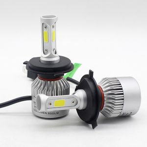 Otomatik Far S2 LED 8000LM / Set Araba Far H1 H3 H4 H7 H11 9005 9006 Kiti