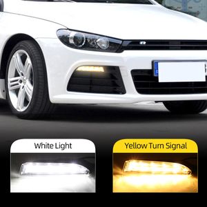 Işık için VW Volkswagen Scirocco R Hattı 2010 2011 2012 2013 2014 Sol Sağ Beyaz DRL ve Sarı Sinyal Işık Koşu 2pcs DRL Gündüz