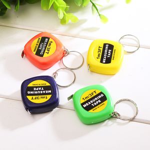 Mini 1M Tape Measure With Keychain Small Steel Ruler Portable Pulling Rulers Retractable Tape Measures Flexible Gauging Tools VT0321