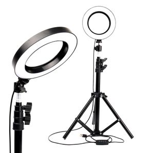 Innenbeleuchtung LED-Ringlicht Fotostudio Kamera Fotografie Dimmbare Videolampe für Make-up-Selfie mit Stativ-Telefonhalter