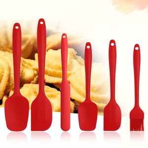 Silikon Pasta Spatula Seti Kek Araçları 6 Adet / takım Yapışmaz Kauçuk Pişirme Spatulas Setleri Isıya Dayanıklı Mutfak Eşyaları Pişirme BH3061 TKQQ