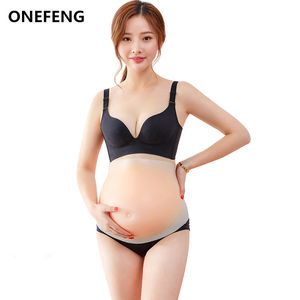 ONEFENG Skinless Belly 1200-1500g Falso estômago barriga Silicone real da pele para Drag Queen Crossdresser Falso grávida