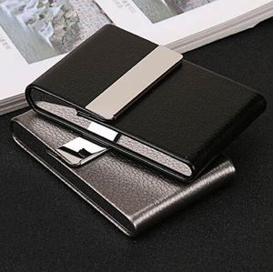 Smoking Accessories Cigarette Case 1 PC Cigar Storage Box Stainless Steel Multifunction Card Cases PU Tobacco Holder GB957