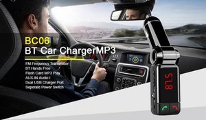 DHL transport Handsfree Wireless Car Bluetooth Kit автомобильное зарядное устройство двойной USB-порт 5V/2A ЖК-MP3-плеер U-диск FM-передатчик для мобильного телефона