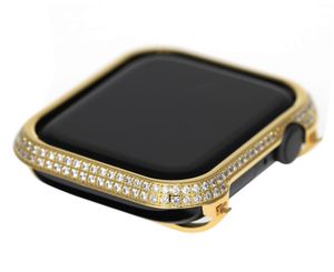 40/44mm Bling Saat Kılıfı Metal Rhinestone Crystal Elmas Takı Çerçeve Kılıfı Yüz Kapağı Iwatch Serisi 6 5 4