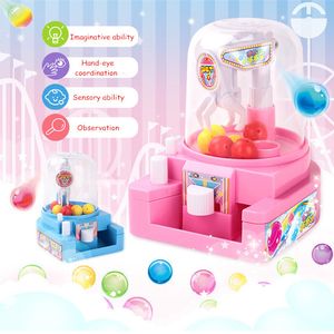 Mini Cute Claw Game Machine Crane Candy Grabber Machine Grabbing Sugar Puzzle Clip Doll Machine Catcher Novelty Toy Gift for Kids