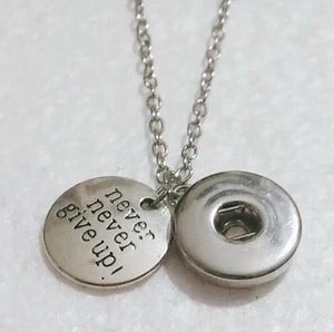 Moda Unisex Asla Asla Pes Etme Kolye Vintage Gümüş Snap Düğmesi Kolye Kolye Takı Zincir Gerdanlık Collares Hediye 563