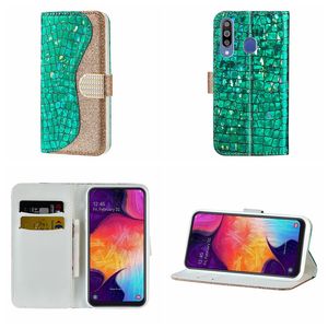 Роскошные кожаные кошельки для Samsung Galaxy S22 Ultra Plus A13 5G A42 A22 4G 5G Bling Almance Sparkle Blitter Blitter Croco Crocodile Камень Гибридная карта Слот Golot Flip