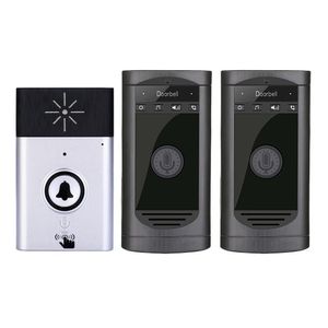 Kapalı H6S 1V2 Kablosuz Ses İnterkom Kapı zili Kiti İki yönlü Mobil interkom Kapı zili İki - Gümüş + Siyah