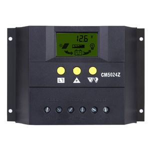Controlador de carga solar 30A 12V / 24V PWM Pantalla LCD de carga Sistema de batería de regulador automático para alumbrado público Compensación de temperatura