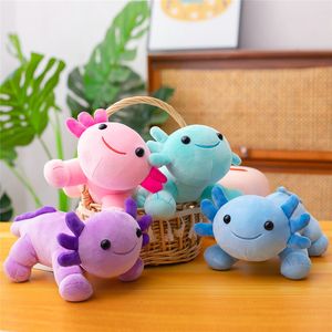 30CM nuevo estilo lindo salamandra juguetes de peluche relleno suave almohada cojín Animal Axolotl muñeca regalo de cumpleaños niña niños bebé LA566