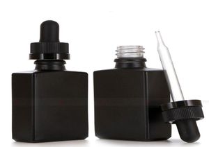 30 ml Black Grosted Glass Liquid Reacent Pipette Poignet Propuls Prise en compte Square Essential Perfume Bottle Smoke Huile E Liquid Botles EWD7816959